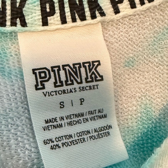 Victoria's Secret PINK Tie-Dye Sweatshirt - Turquoise and White - Picture 5 of 8